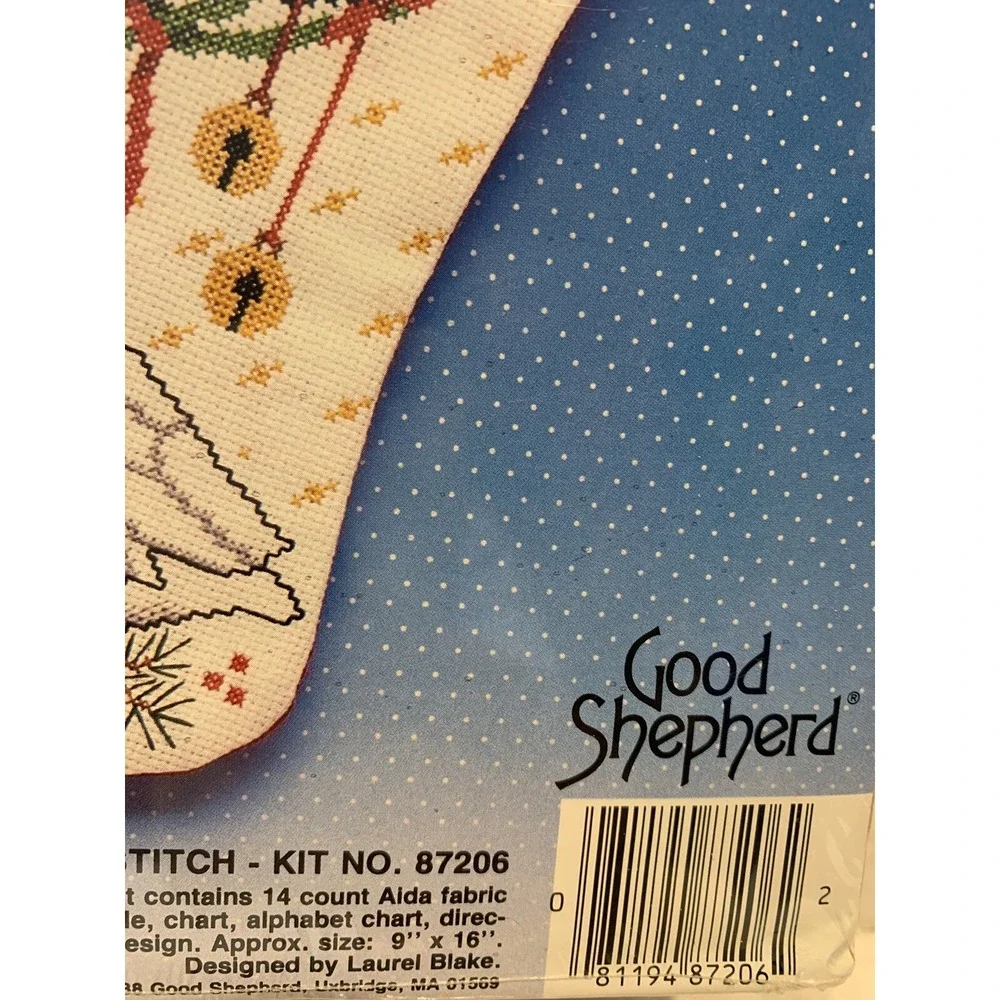 1988 Good Shepherd DMC Counted Cross Stitch Stocking #8206 